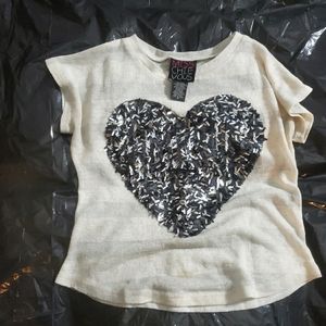 Cute sequins heart top